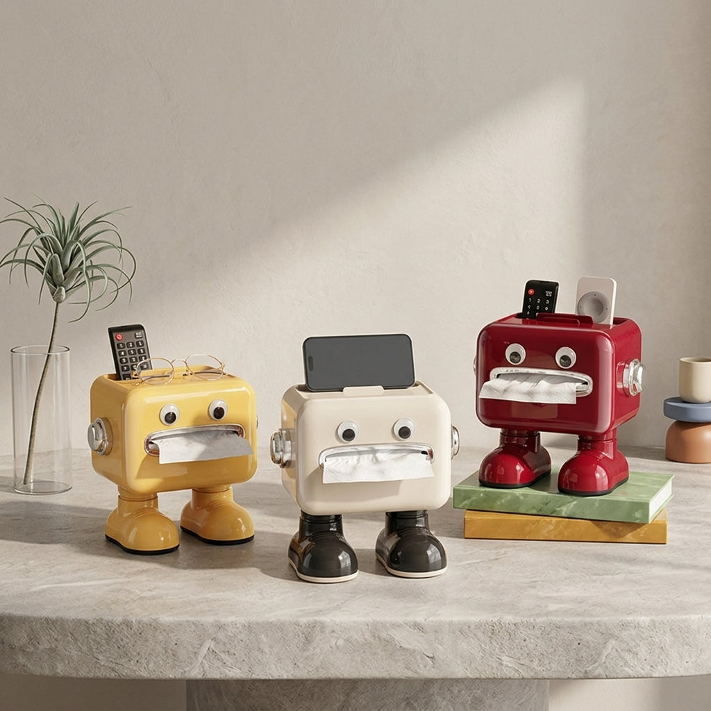 Cartoon Multi Function Tissue Box Remote Control Storage Organizer